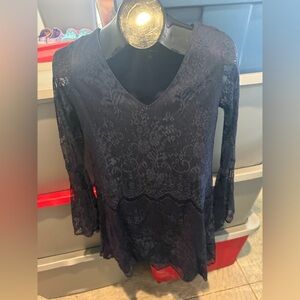 Elegant Navy Lace Women Top p37